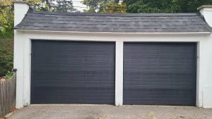 black garage doors